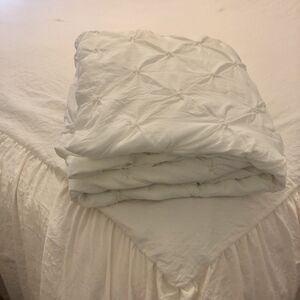 Lush Decor King Duvet Cover Ravello Ivory Pintuck Luxury Soft Lightweight 90x104